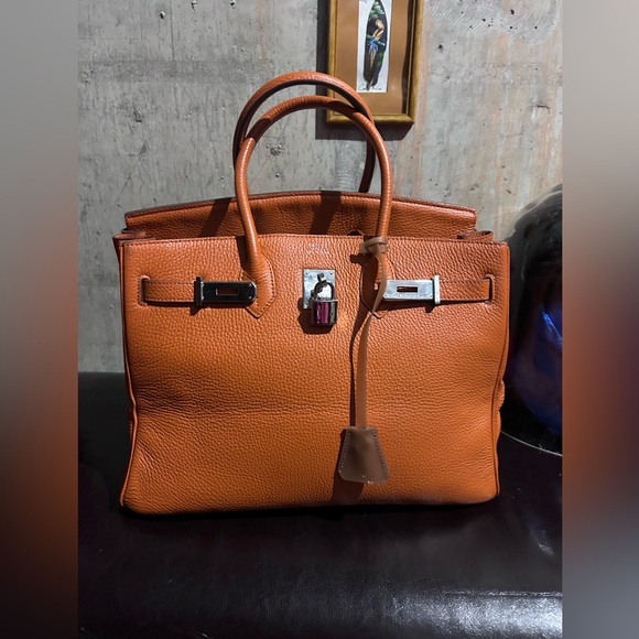 Leather Handbag Orange No Brand - Picture 10 of 10
